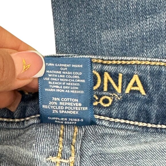 Arizona Jean Co. Womens Flared Leg Blue Denim Jeans Size 7 Short Western - Picture 13 of 13